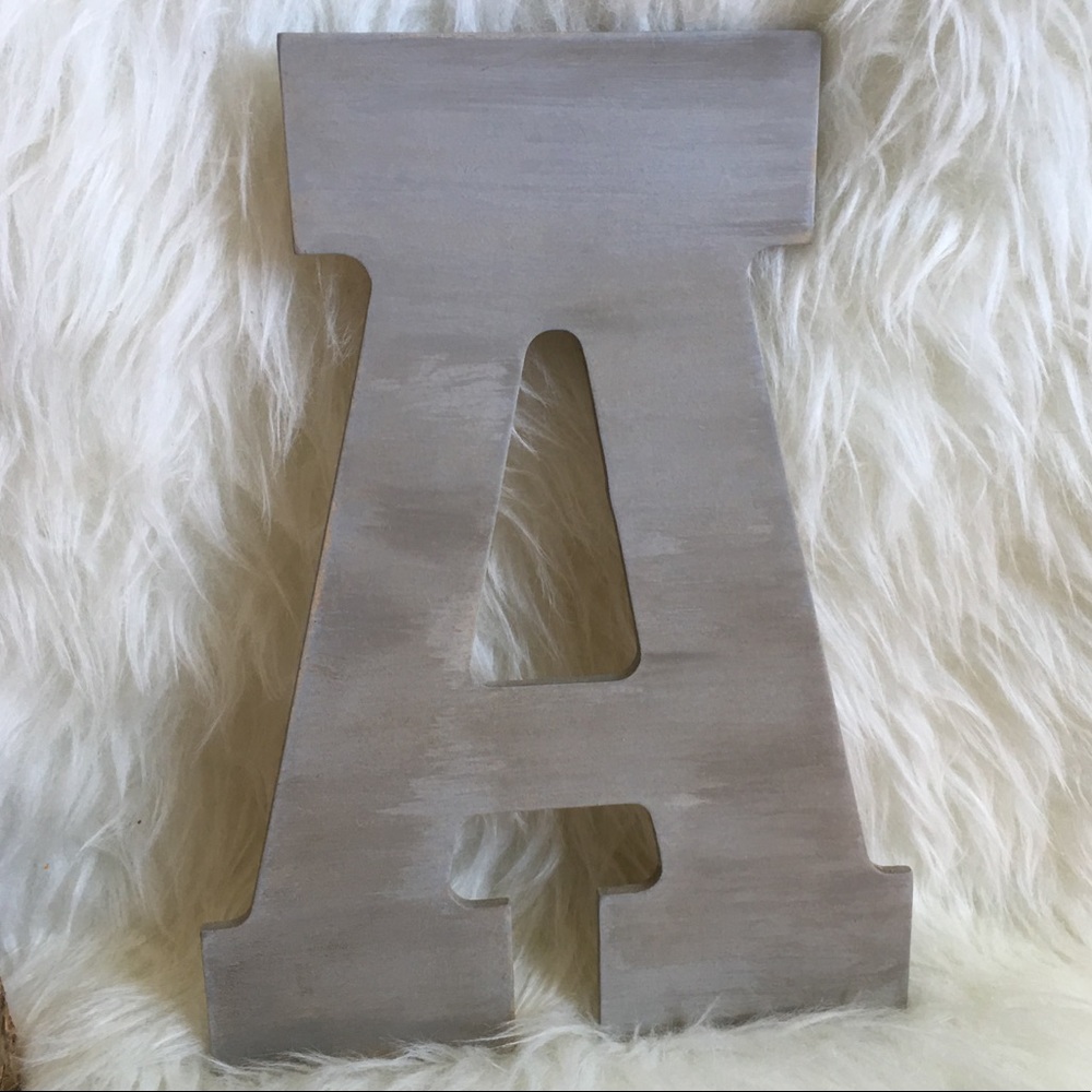 Gray Distressed Letter "A" -Handmade by Me! *NEW*